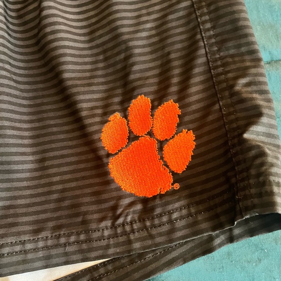 Striped Clemson Tigers swim trunks. - Picture 2 of 4